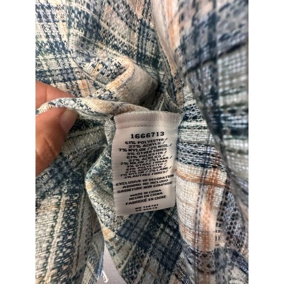 Boston Traders Tweed Shirt Jacket Sacket M Plaid Multi Western - Picture 12 of 16